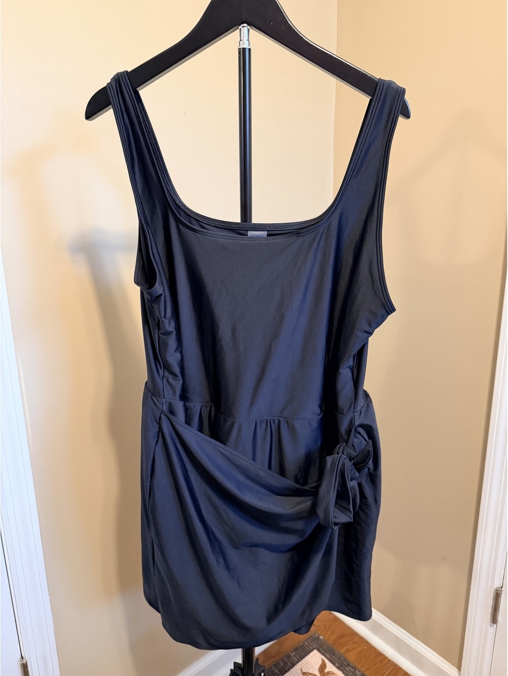 Old Navy Classic Wrap Front Swim Dress Black Womens 2X